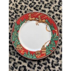 VTG 90s Misono CHRISTMAS FANTASY 7.5" Salad Dessert Plate Replacement Reinfeer